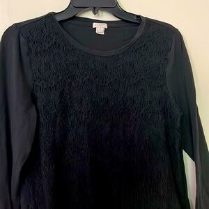 J crew black lace shirt size: m